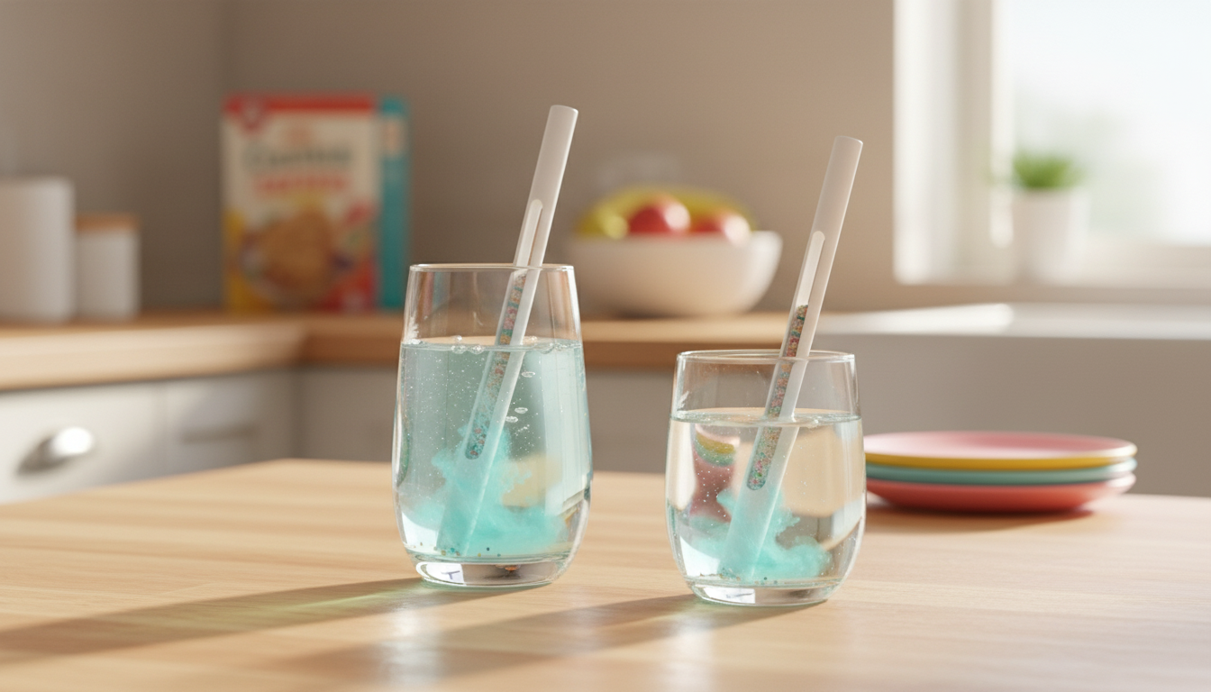 Two HydroSip glasses on a family kitchen table